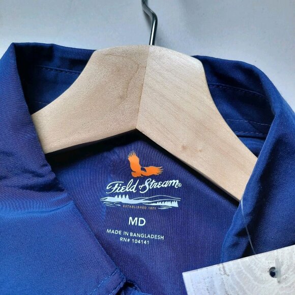 Field‎ & Stream Shirt Mens Medium Blue Technical Performance Snap Up Hiking - Picture 7 of 11